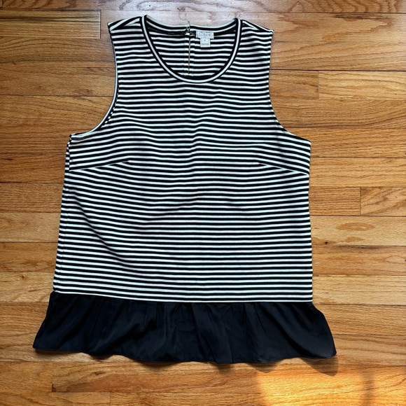 J Crew Striped Tank Women’s Ruffle Hem Sz Medium - Picture 3 of 5